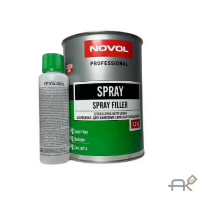 Шпатлёвка NOVOL SPRAY FILLER распыляемая 1.15кг+0.05отв